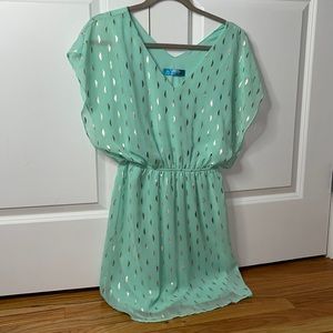 Light blue dress with silver accents